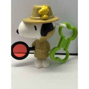 Peanuts Snoopy Woodstock Detective Figure McDonald's Happy Meal Toy Small Tan